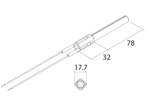 PSx-2-120-W Rezistența ceramica de aprindere pentru sobe și cazane pe peleți - Desen tehnic