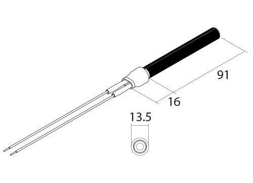 PSx-3-240-B Rezistența ceramica de aprindere pentru sobe și cazane pe peleți - Desen tehnic