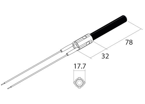 PSx-2-240-B Rezistența ceramica de aprindere pentru sobe și cazane pe peleți - Desen tehnic