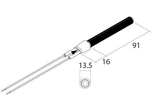 PSx-4-240-B Rezistența ceramica de aprindere pentru sobe și cazane pe peleți - Desen tehnic