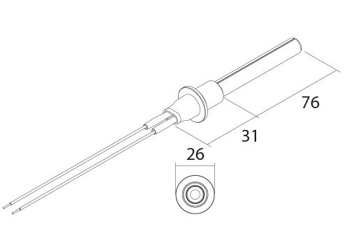 PSx-1-120-W Rezistența ceramica de aprindere pentru sobe și cazane pe peleți - Desen tehnic